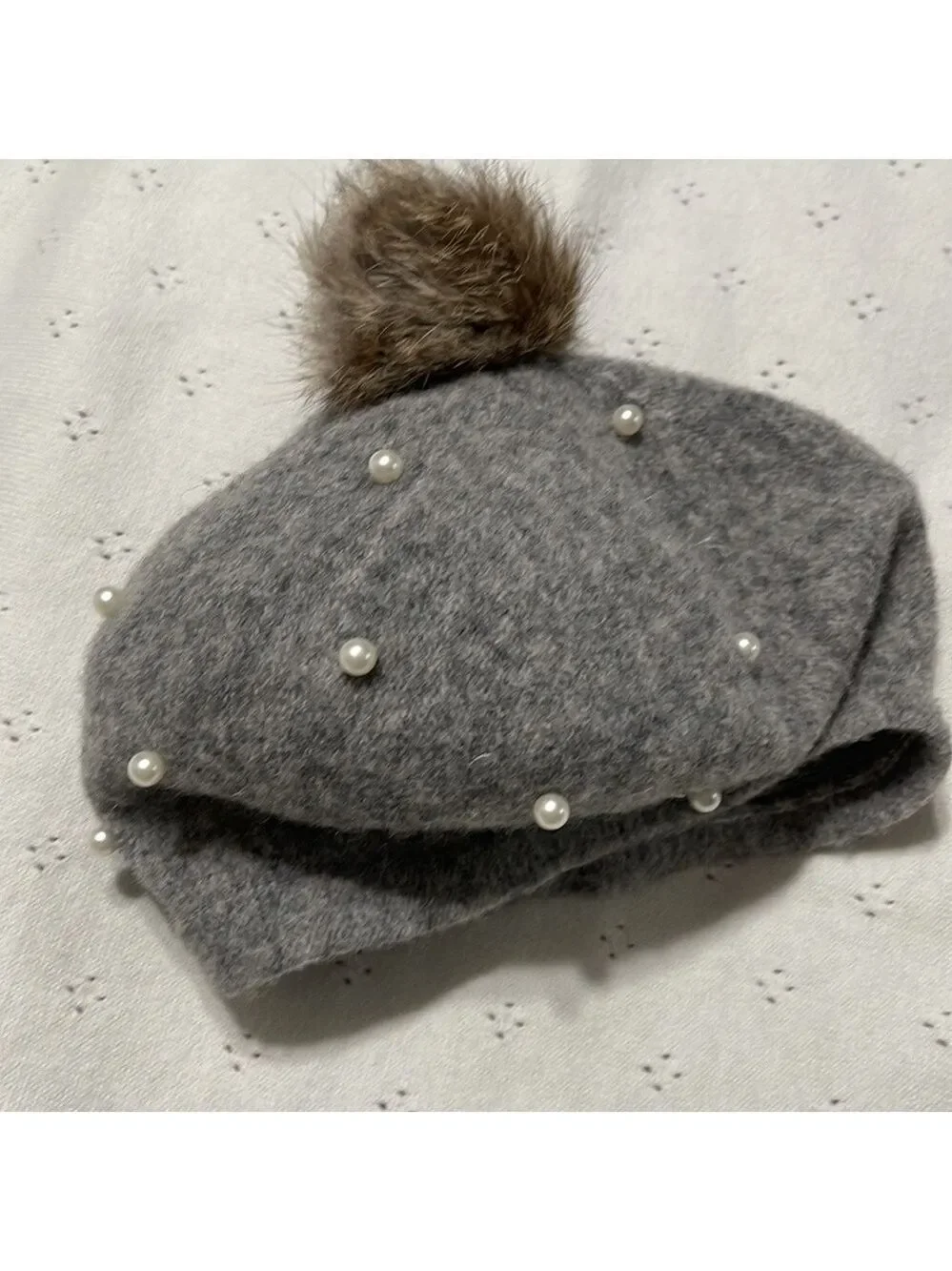 Pearl Pom Pom beret